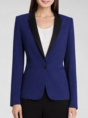 BCBGMaxaria Kamryn Blue Tuxedo Blazer NWT Size XXS